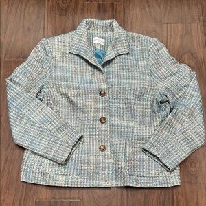 Jaclyn Smith Blue Tweed Blazer